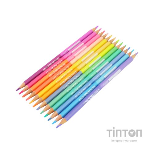 Олівці кольорові Cool For School Pastel Преміум, двосторонні,тригранні , 24 кольори (CF15187)