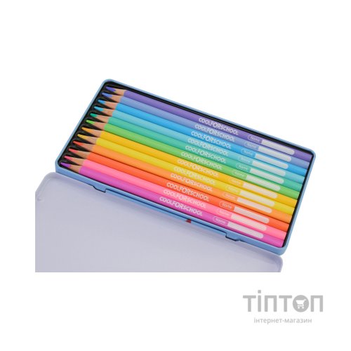 Олівці кольорові Cool For School Pastel Преміум в металевій коробці 12 кольорів (CF15188)