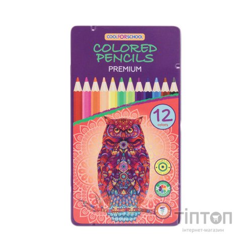 Олівці кольорові Cool For School Premium шестигранні, 12 кольорів (CF15173)