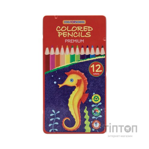 Олівці кольорові Cool For School Premium тригранні, 12 кольорів (CF15177)