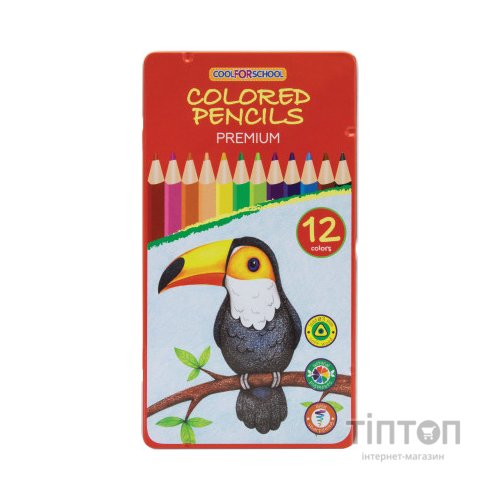 Олівці кольорові Cool For School Premium тригранні, 12 кольорів (CF15178)
