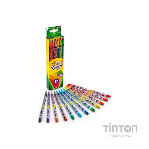 Олівці кольорові Crayola Твіст викручуються та стираються 12 шт (256360.024)