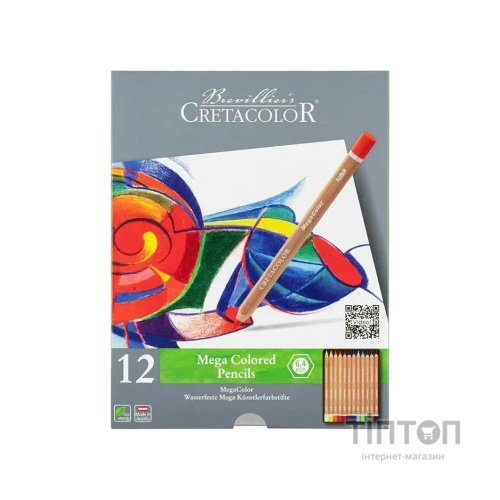 Олівці кольорові Cretacolor Megacolor, 12 кольорів (9014400290870)
