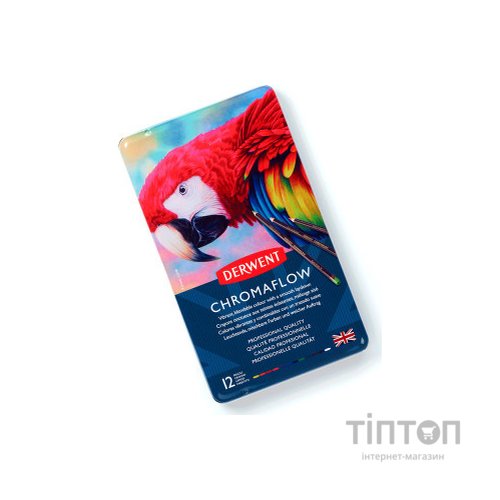 Олівці кольорові Derwent Chromaflow 12 кол. у металевому пеналі (5028252616119)