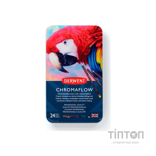 Олівці кольорові Derwent Chromaflow 24 кол. у металевому пеналі (5028252616133)