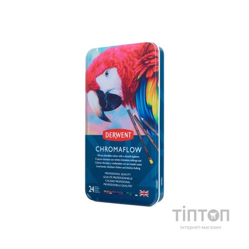 Олівці кольорові Derwent Chromaflow 24 кол. у металевому пеналі (5028252616133)