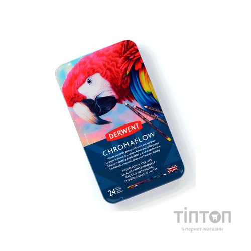Олівці кольорові Derwent Chromaflow 24 кол. у металевому пеналі (5028252616133)