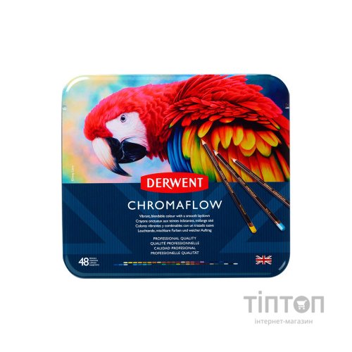 Олівці кольорові Derwent Chromaflow 48 кол. у металевому пеналі (5028252627511)