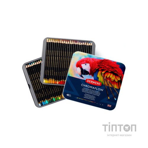 Олівці кольорові Derwent Chromaflow 48 кол. у металевому пеналі (5028252627511)