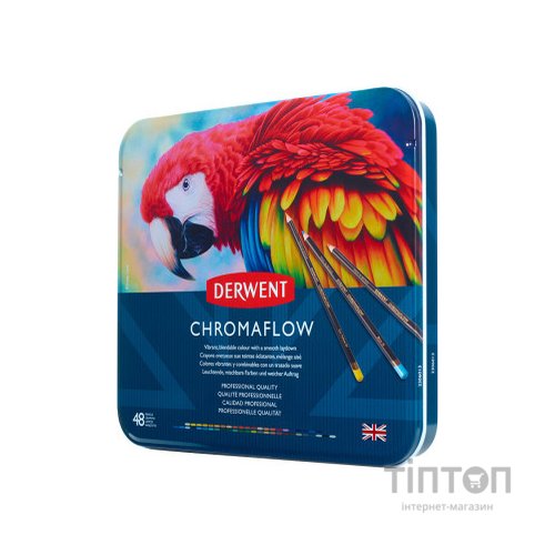 Олівці кольорові Derwent Chromaflow 48 кол. у металевому пеналі (5028252627511)