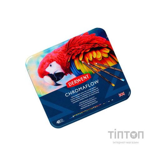 Олівці кольорові Derwent Chromaflow 48 кол. у металевому пеналі (5028252627511)