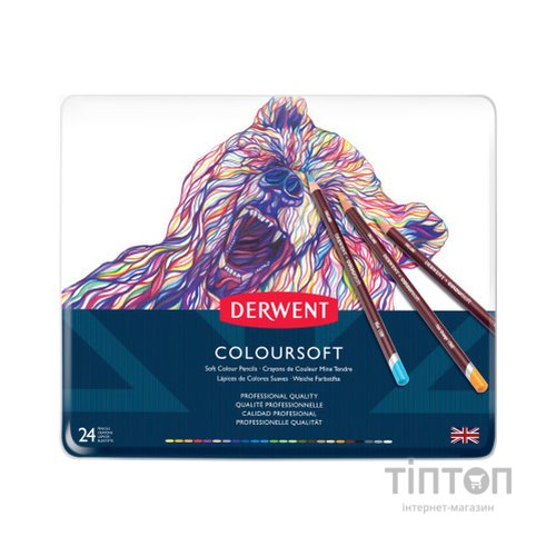 Олівці кольорові Derwent Coloursoft, 24 кольорів (5028252188937)
