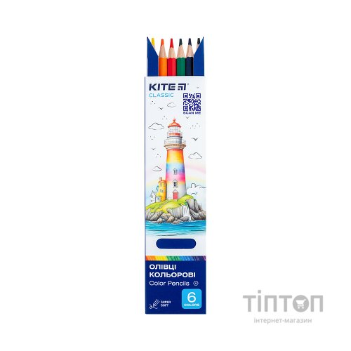Олівці кольорові Kite Classic 6 кольорів (K-050)