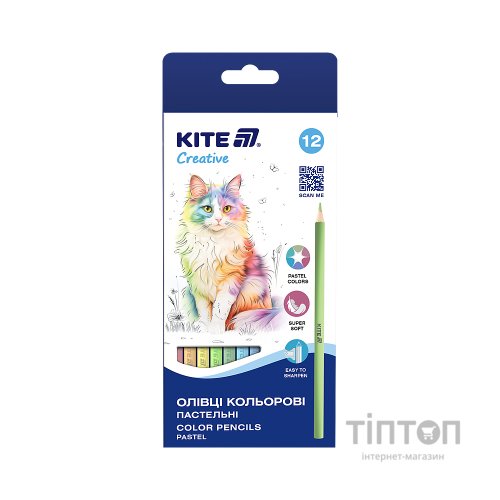 Олівці кольорові Kite Creative Pastel 12 кольорів (K-451)