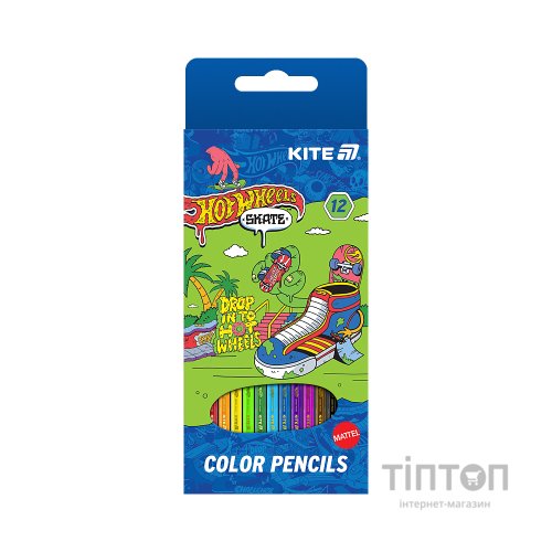 Олівці кольорові Kite Hot Wheels HW-2, 12 кольорів (HW25-051-2)