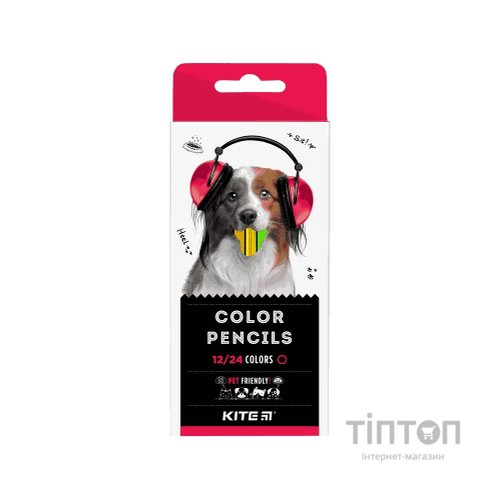 Олівці кольорові Kite тригранні Dogs 12 шт. (K22-054-1)