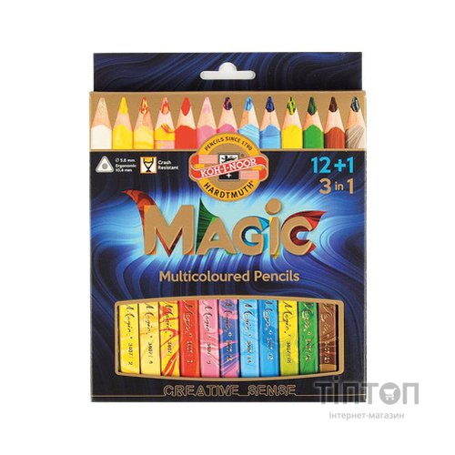 Олівці кольорові Koh-i-Noor Magic 12+1 кольорів (340801)