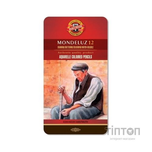 Олівці кольорові Koh-i-Noor Mondeluz акварельні 12 кольорів (3722)