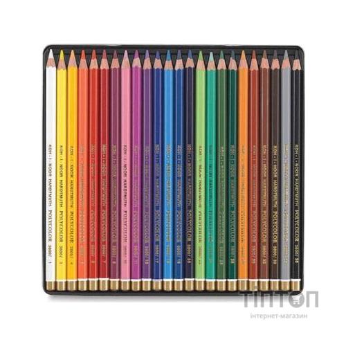 Олівці кольорові Koh-i-Noor Polycolor художні метал. пенал 24 кольорів (3824024002PL)