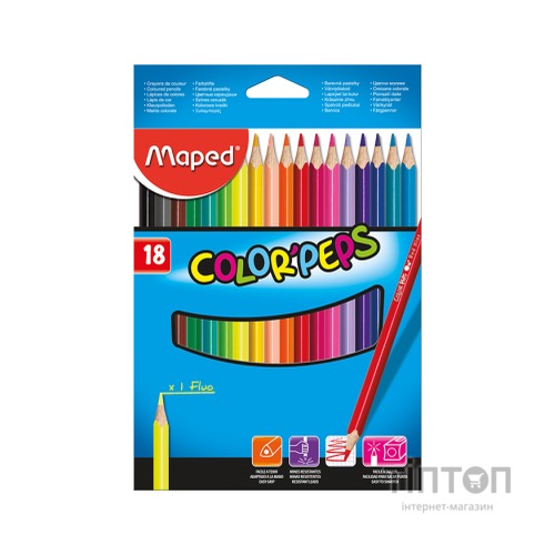 Олівці кольорові Maped Color Peps Classic 18 кол. (MP.183218)