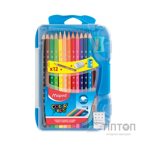 Олівці кольорові Maped Color Peps Smart Box у пластиковому футлярі 12 кол. (MP.832032)