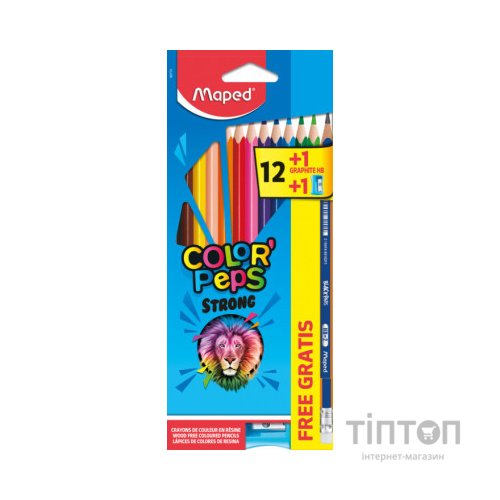 Олівці кольорові Maped STRONG X12 + 1 графіт. олівець + 1 чинка (MP.862723)
