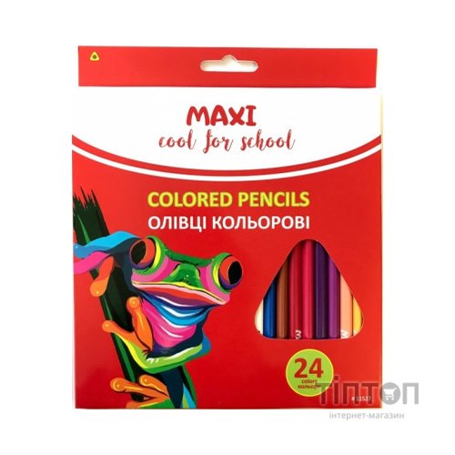Олівці кольорові Maxi Africa пластикові 24 кольори (MX11527)