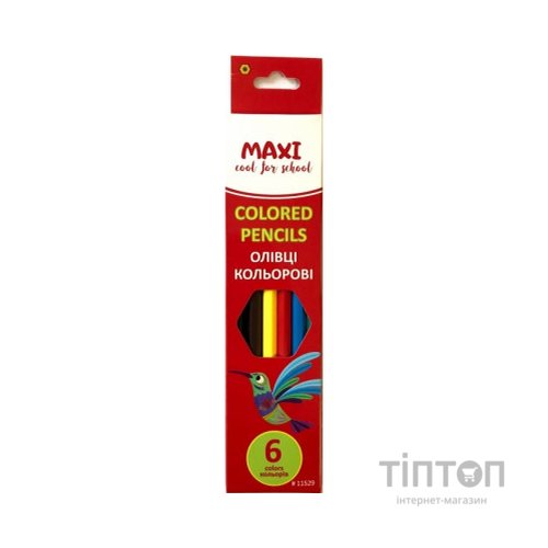 Олівці кольорові Maxi Africa пластикові, 6 кольорів (MX11529)