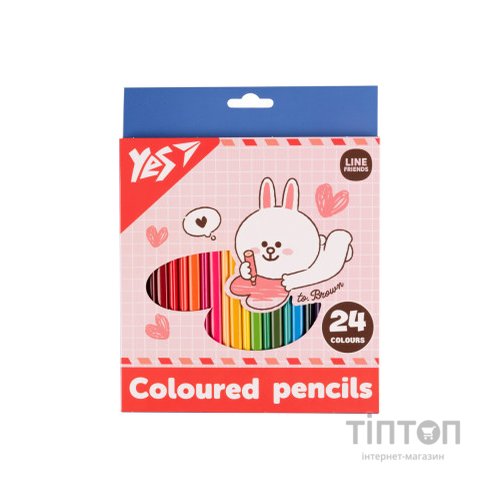 Олівці кольорові Yes 24 кольорів Line Friends Cony (290742)