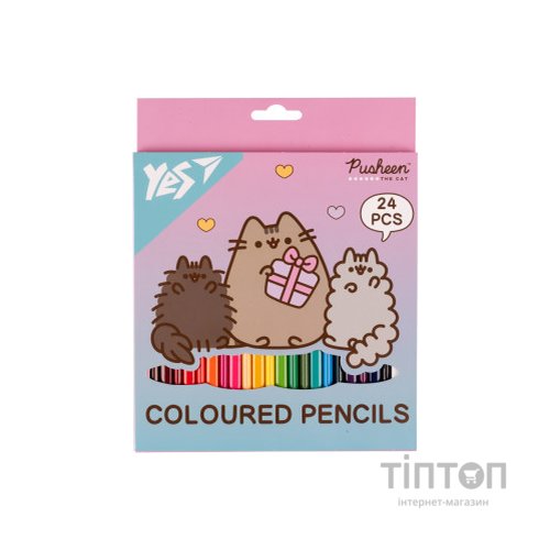 Олівці кольорові Yes 24 кольорів Pusheen Stormy and Pip (290741)