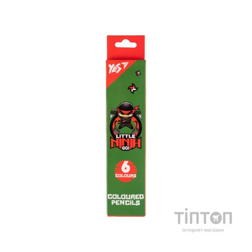 Олівці кольорові Yes 6 кол Ninja зелений (290729)