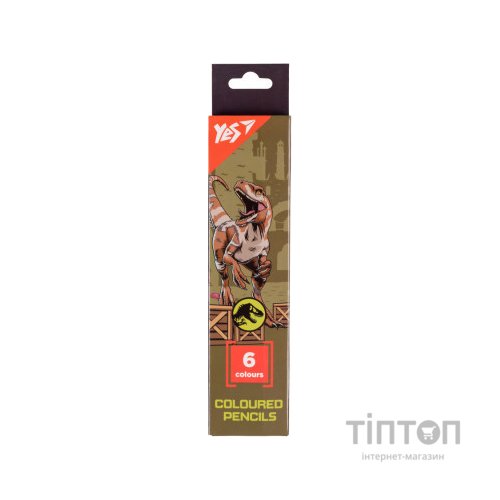 Олівці кольорові Yes 6 кольорів Jurassic World хакі (290728)