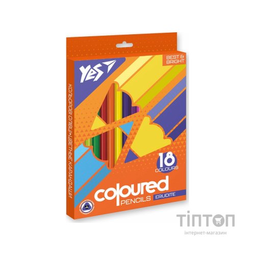 Олівці кольорові Yes Erudite 18 кол. (290643)