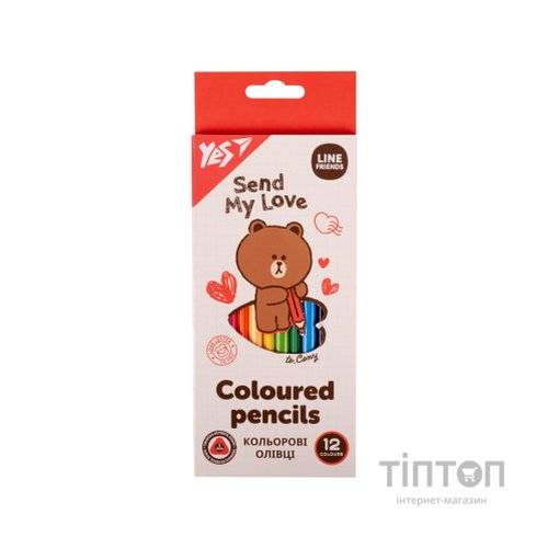 Олівці кольорові Yes Line Friends 12 кол (290705)