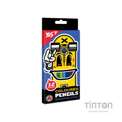 Олівці кольорові Yes Skate boom 12 кольорів (290662)