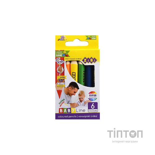 Олівці кольорові ZiBi Baby line mini jumbo 6 кольорів (ZB.2450)
