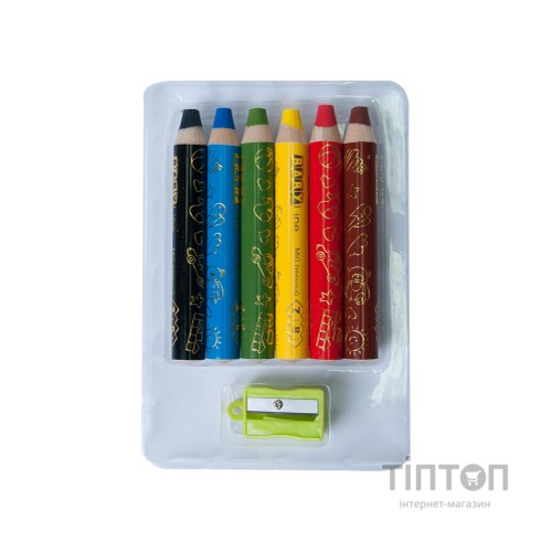 Олівці кольорові ZiBi Baby Line Mini Super Jumbo зі стругачкою 6 кол. (ZB.2453)