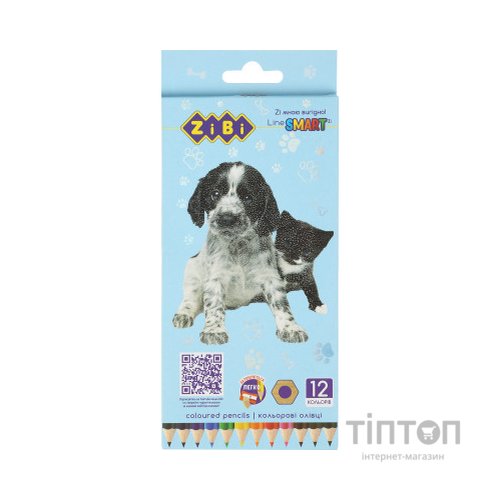 Олівці кольорові ZiBi Dogs&Cats шестигранні 12 кольорів (ZB.2427)