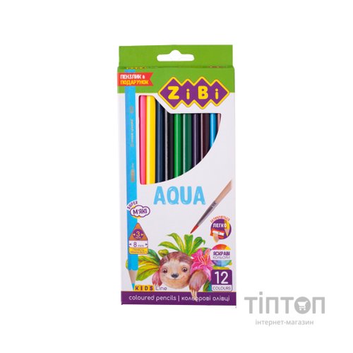 Олівці кольорові ZiBi Kids line AQUA акварельні 12 шт (ZB.2475)