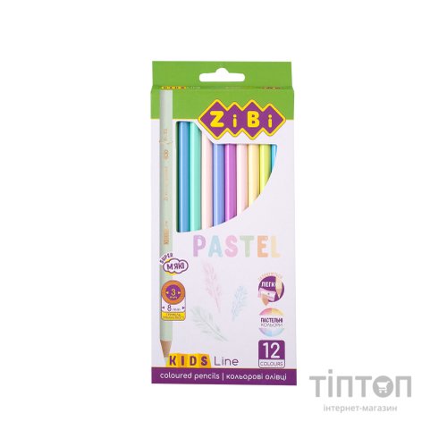 Олівці кольорові ZiBi Kids line Pastel, 12 шт (ZB.2470)