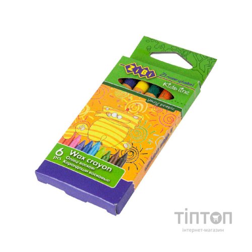 Олівці кольорові ZiBi Kids line воскові, 6 кольорів (ZB.2480)
