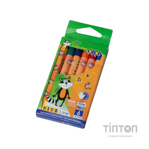 Олівці кольорові ZiBi Kids line воскові, 6 кольорів (ZB.2480)