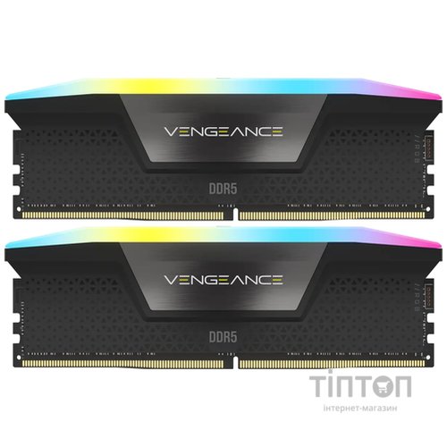 Модуль пам'яті для комп'ютера DDR5 32GB (2x16GB) 6000 MHz Vengeance RGB Black Corsair (CMH32GX5M2B6000C40)