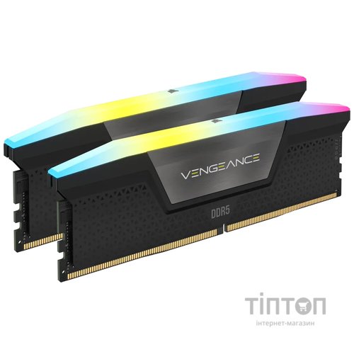 Модуль пам'яті для комп'ютера DDR5 32GB (2x16GB) 6000 MHz Vengeance RGB Black Corsair (CMH32GX5M2B6000C40)