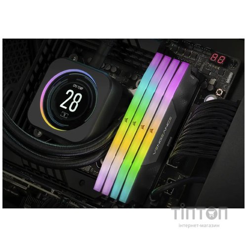 Модуль пам'яті для комп'ютера DDR5 32GB (2x16GB) 6000 MHz Vengeance RGB Black Corsair (CMH32GX5M2B6000C40)