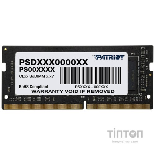 Модуль пам'яті для ноутбука SoDIMM DDR4 16GB 3200 MHz Signature Line Patriot (PSD416G320081S)