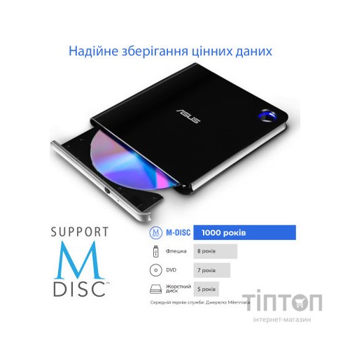 Оптичний привід Blu-Ray ASUS SBW-06D5H-U/BLK/G/AS (90DD02G0-M29000)