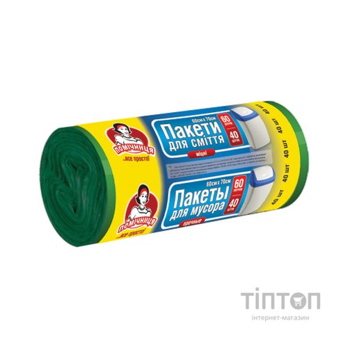 Пакети для сміття Помічниця 60 л 40 шт. (4820012340026)