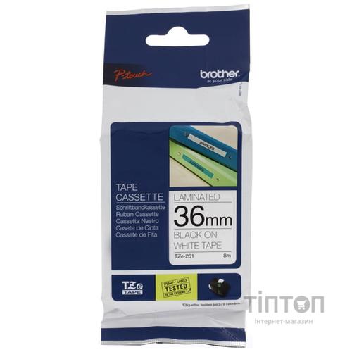 Папір Brother 36mm Laminated white, Print black (TZE261)