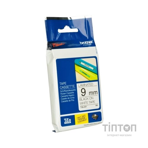 Папір Brother 9mm Laminated white, Print black (TZE221)